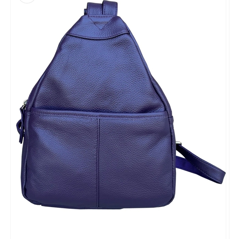 Concealed Carry Roma Cowhide Leather Backpack Leather Purple! New , Never Used.